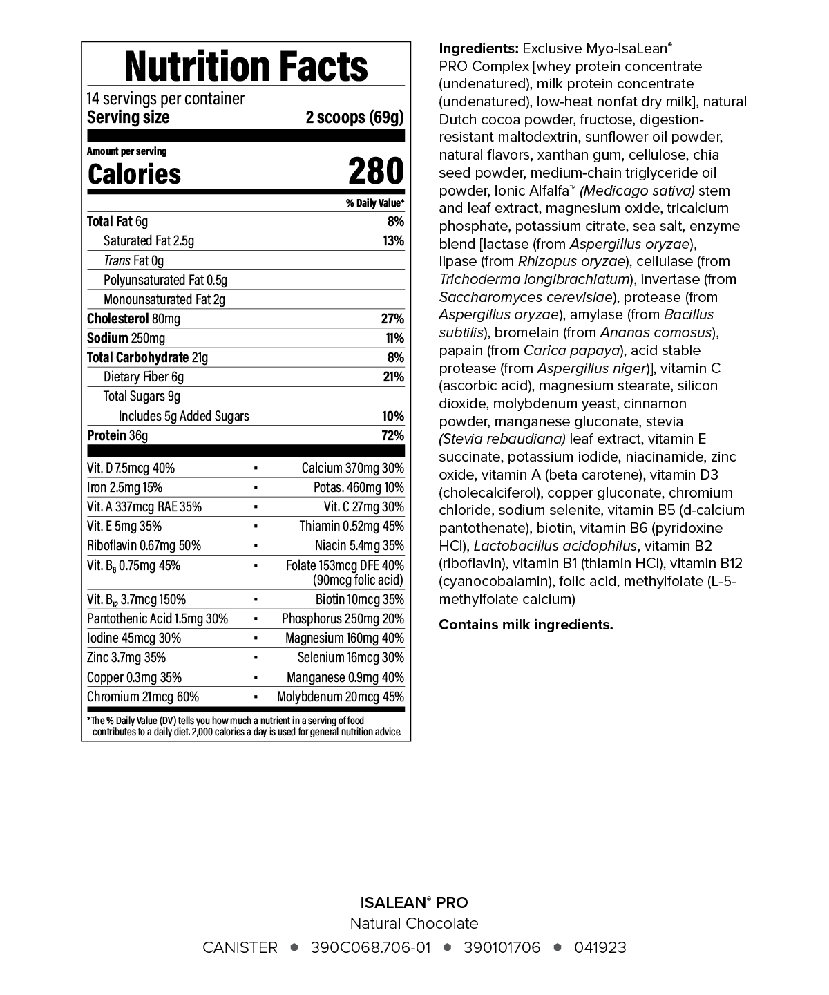 Whey Isalean® PRO Shake - 36 grams of Protein per Serving