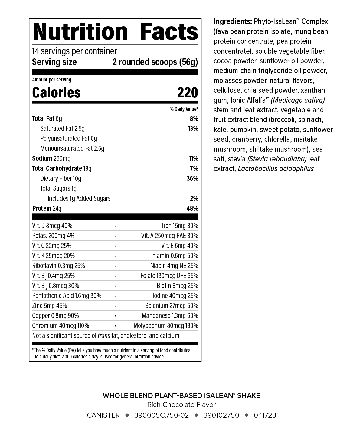 Whole Blend Plant-Based IsaLean® Shake